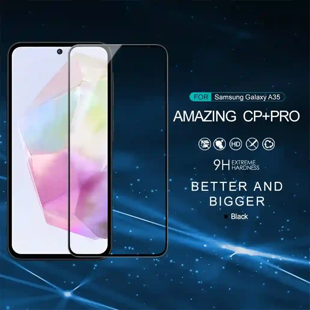 Nillkin For Samsung Galaxy A35 Tempered Glass Amazing CP+PRO Anti-Explosion Full Glue Fully Screen Protector For Samsung A35