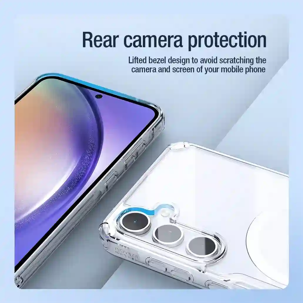 Nillkin For Samsung Galaxy A55 MagSafe Case Nature Pro Magnetic Case Transparent Clear TPU Frame PC Shell Cover For Samsung A55