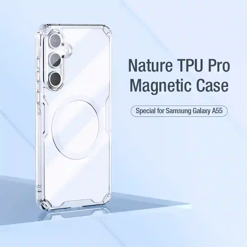 Nillkin For Samsung Galaxy A55 MagSafe Case Nature Pro Magnetic Case Transparent Clear TPU Frame PC Shell Cover For Samsung A55