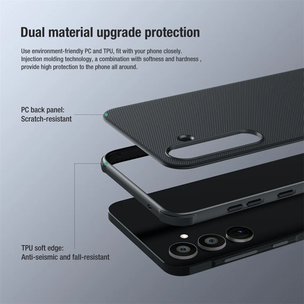 For Samsung Galaxy A55 Case Nillkin Super Frosted Shield Pro Soft TPU Frame Hard PC Shell Shockproof Back Cover For Samsung A55