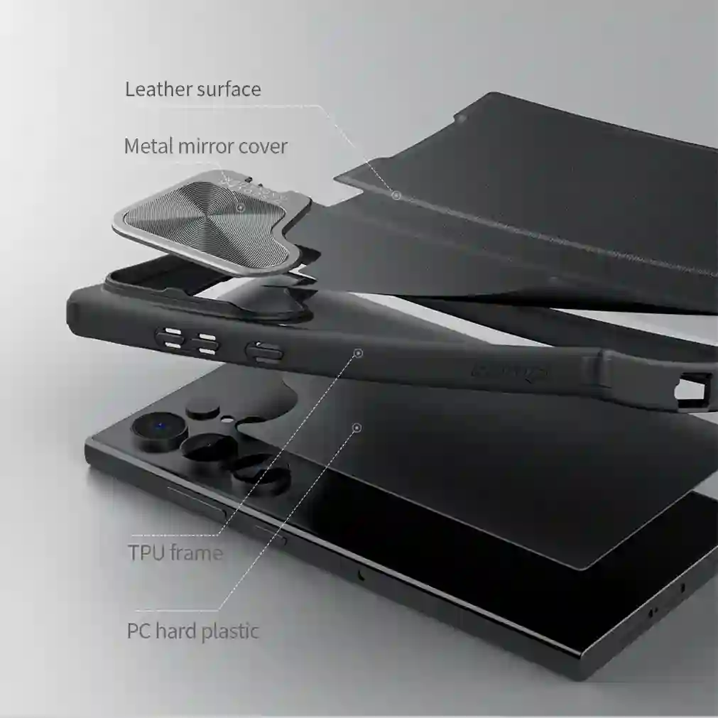 For Samsung Galaxy S24 Ultra Flip Case NILLKIN Qin Prop leather case Flip-style Holder Camera Cover For Samsung S24 S24+ Plus