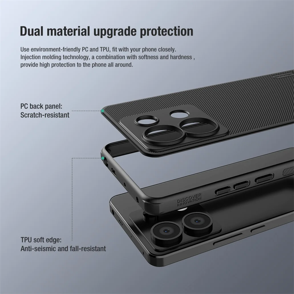 For Xiaomi POCO X6 5G Case Nillkin Super Frosted Shield Pro Soft TPU Frame Hard PC Shell Shockproof Back Cover For POCO X6 5G