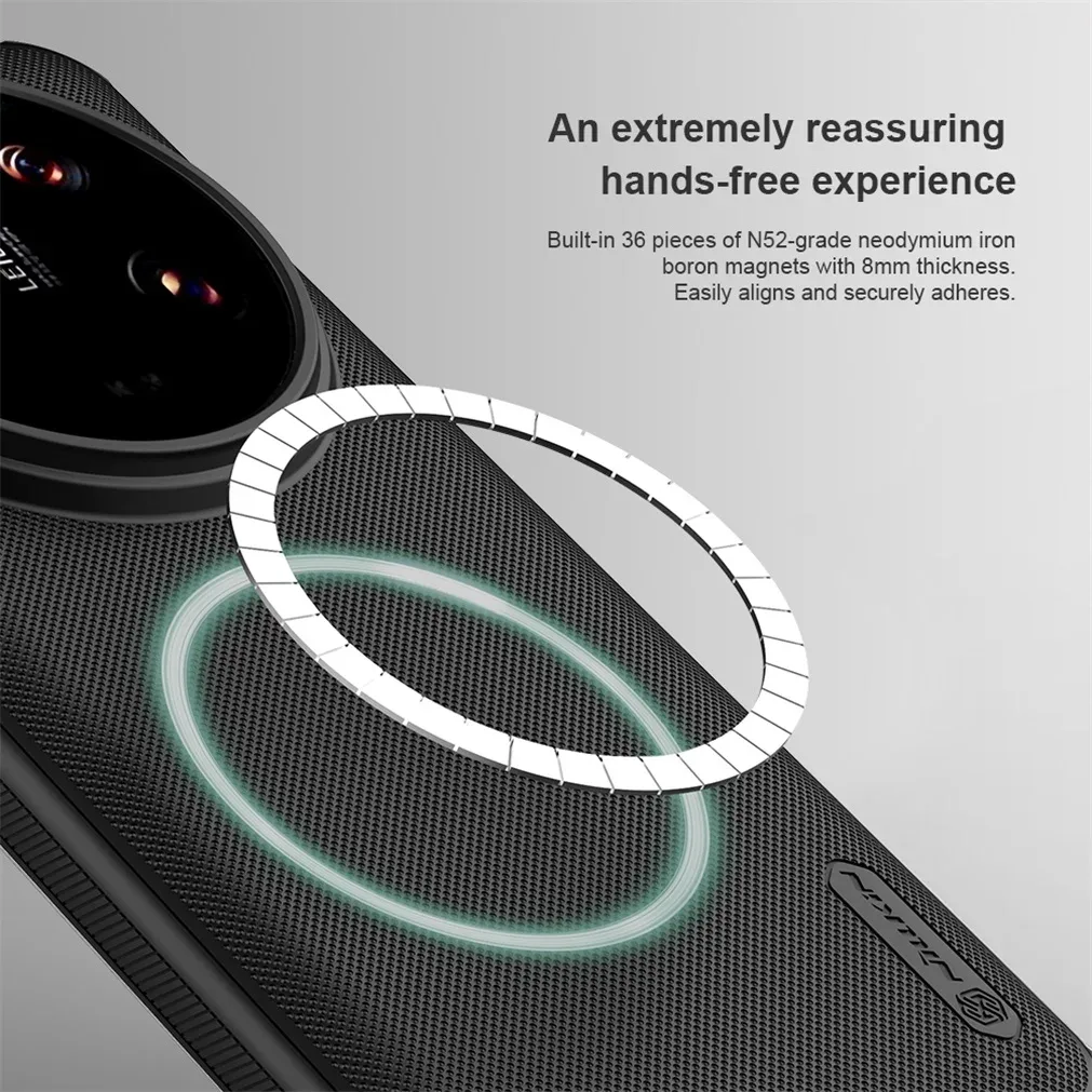 For Xiaomi Mi 14 Ultra MagSafe Case Nillkin Frosted Shield Pro Magnetic Charging Case TPU Frame PC Back Cover For Xiaomi 14Ultra