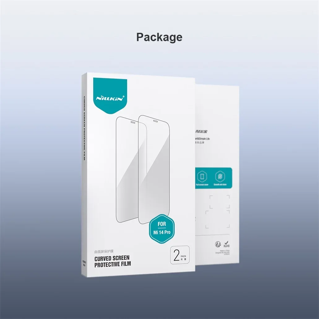 2Pcs For Xiaomi 14 Ultra Soft Film For Curved Screen Nillkin Impact Resistant Curved Film Screen Protector For Xiaomi Mi 14 Pro