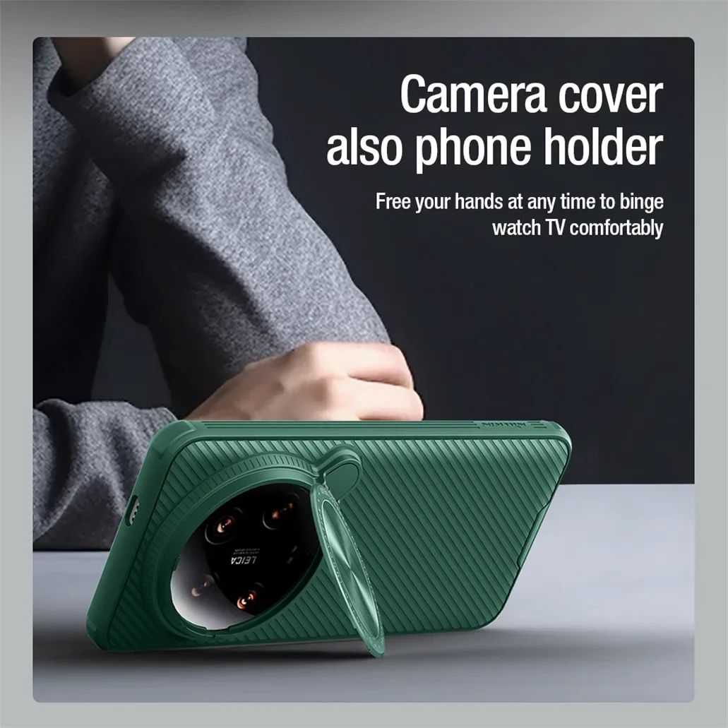 For Xiaomi Mi 14 Ultra MagSafe Case NILLKIN CamShield Prop Magnetic Charging Flip-style Holder Camera Cover For Xiaomi 14Ultra