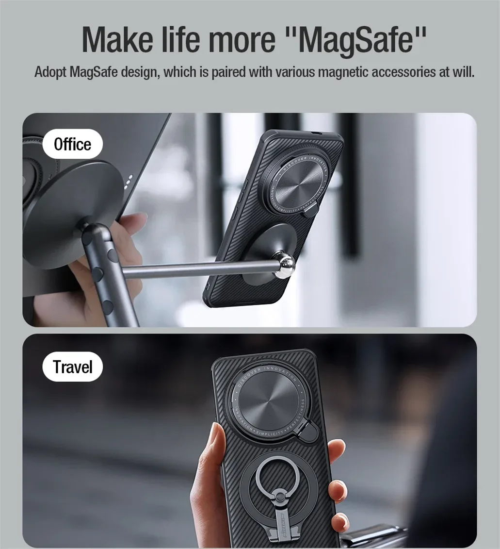 For Xiaomi Mi 14 Ultra MagSafe Case NILLKIN CamShield Prop Magnetic Charging Flip-style Holder Camera Cover For Xiaomi 14Ultra