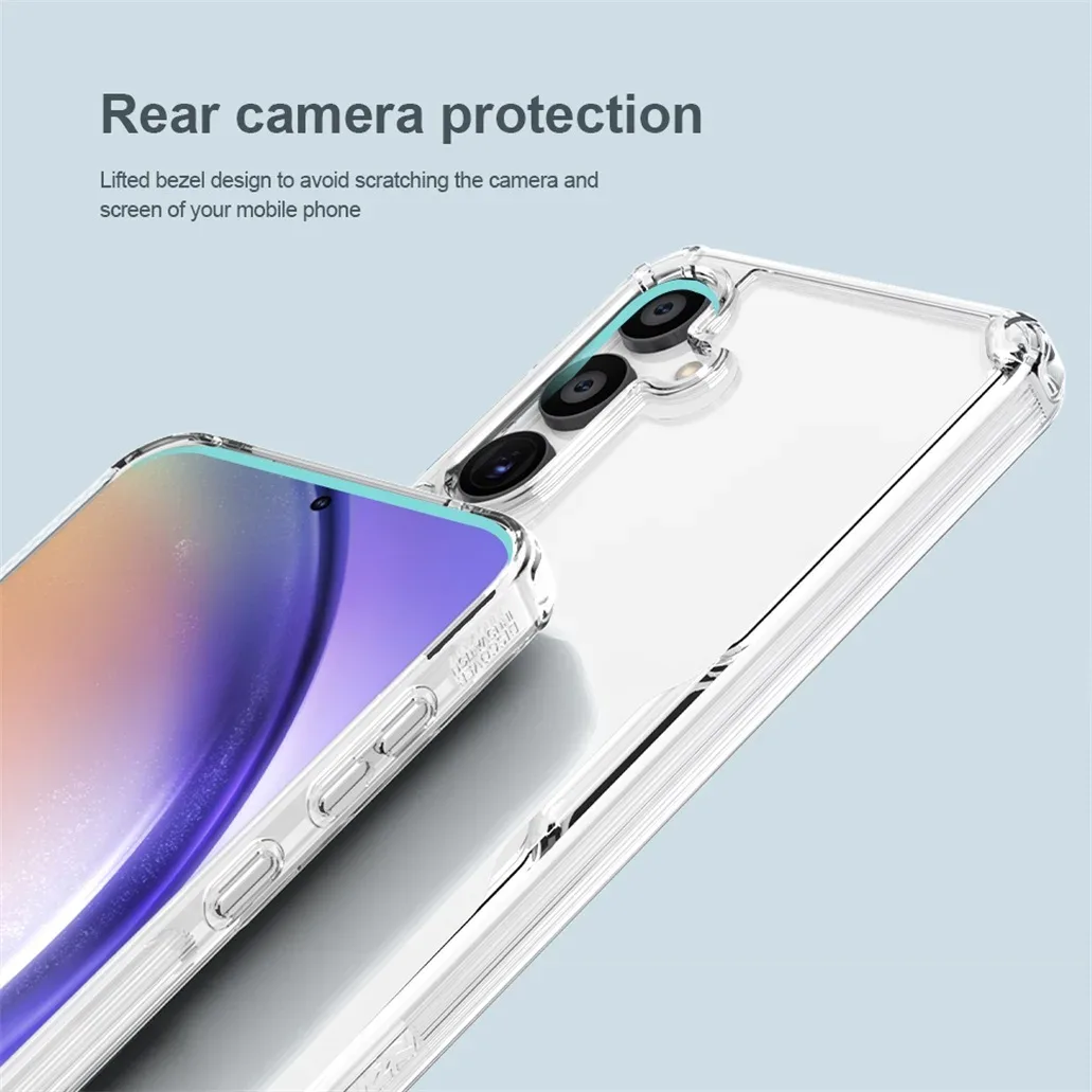 Nillkin For Samsung Galaxy A55 Case Nature Pro Transparent Clear TPU Frame Shockproof Protection Back Cover For Samsung A55 5G