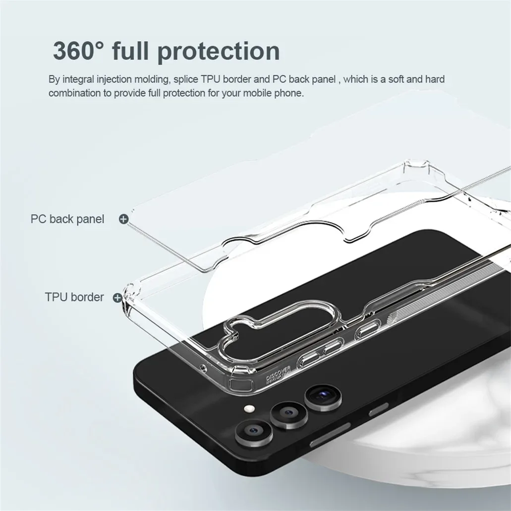 Nillkin For Samsung Galaxy A55 Case Nature Pro Transparent Clear TPU Frame Shockproof Protection Back Cover For Samsung A55 5G