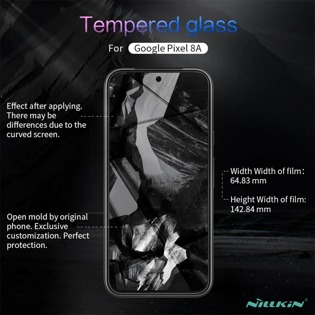 Nillkin For Google Pixel 8a Tempered Glass Amazing H+PRO Anti-Explosion 2.5D 0.2mm 9H Screen Protector Film For Google Pixel8a
