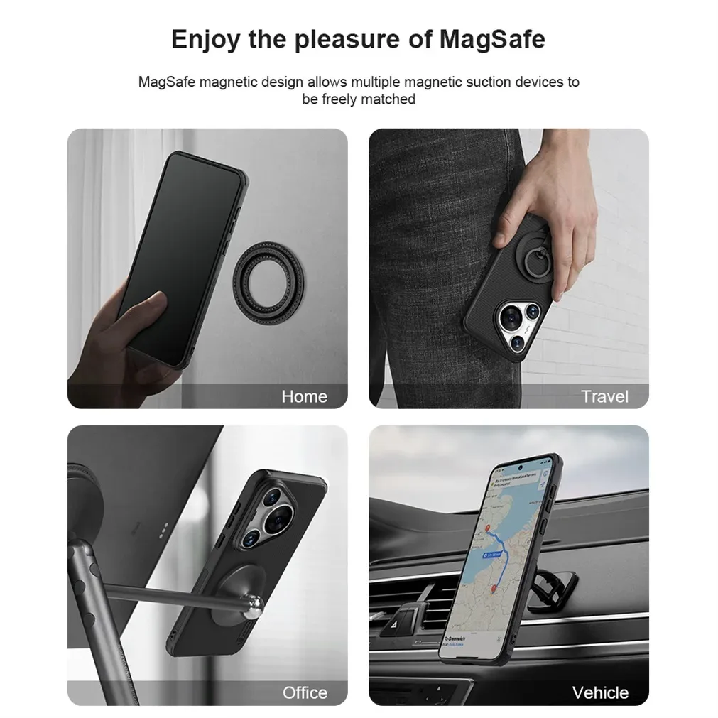 For Huawei Pura 70 Pro / Pura70 Pro+ Plus MagSafe Case Nillkin Frosted Shield Pro Magnetic Case TPU Frame PC Cover For Pura 70