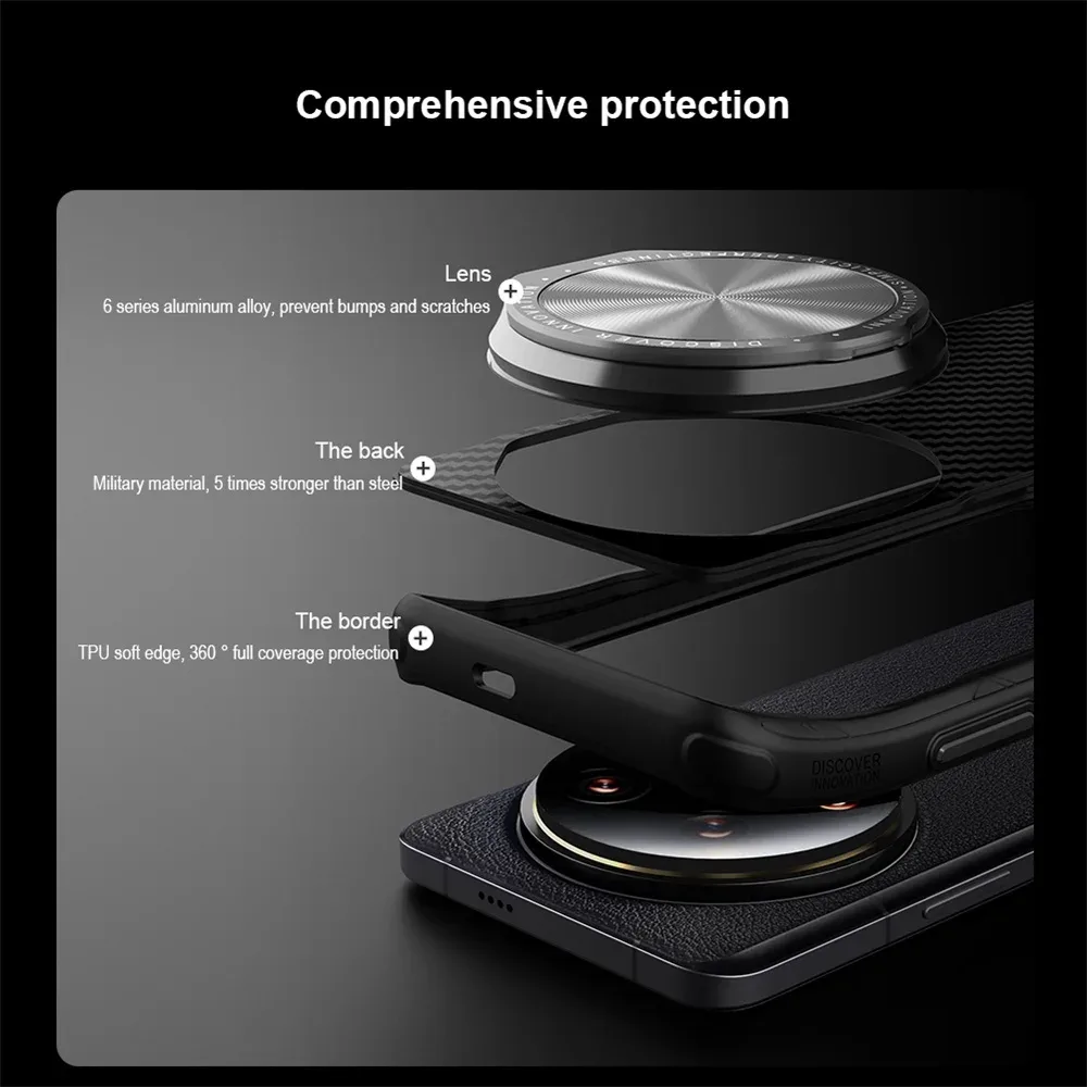 For Xiaomi 14 Ultra MagSafe Case NILLKIN CarboProp Magnetic Wireless Charge Aramid Fiber Camera Cover Holder For Mi 14 Ultra