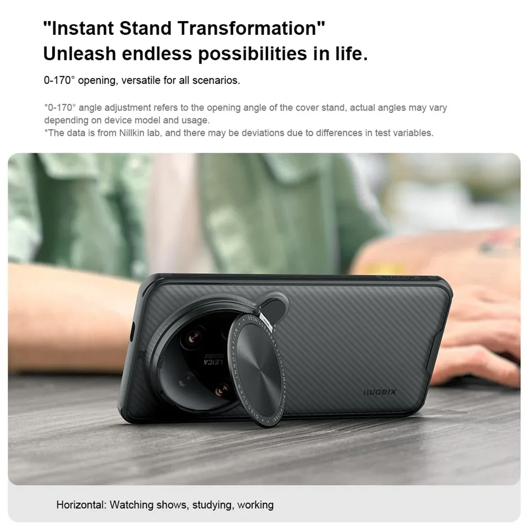 For Xiaomi 14 Ultra Case NILLKIN CamShield Prop Clear Version With Flip-style Phone Holder Camera Cover For Xiaomi Mi 14 Ultra