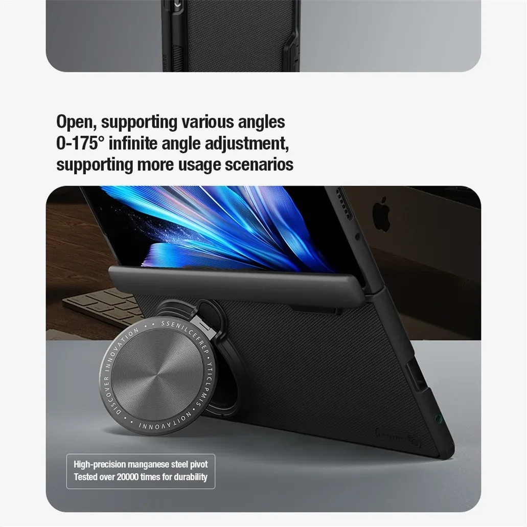 For Vivo X Fold 3 Pro MagSafe Case NILLKIN Frosted Shield Prop Magnetic Case Camera Cover Holder Folding Cover For X Fold3 Pro
