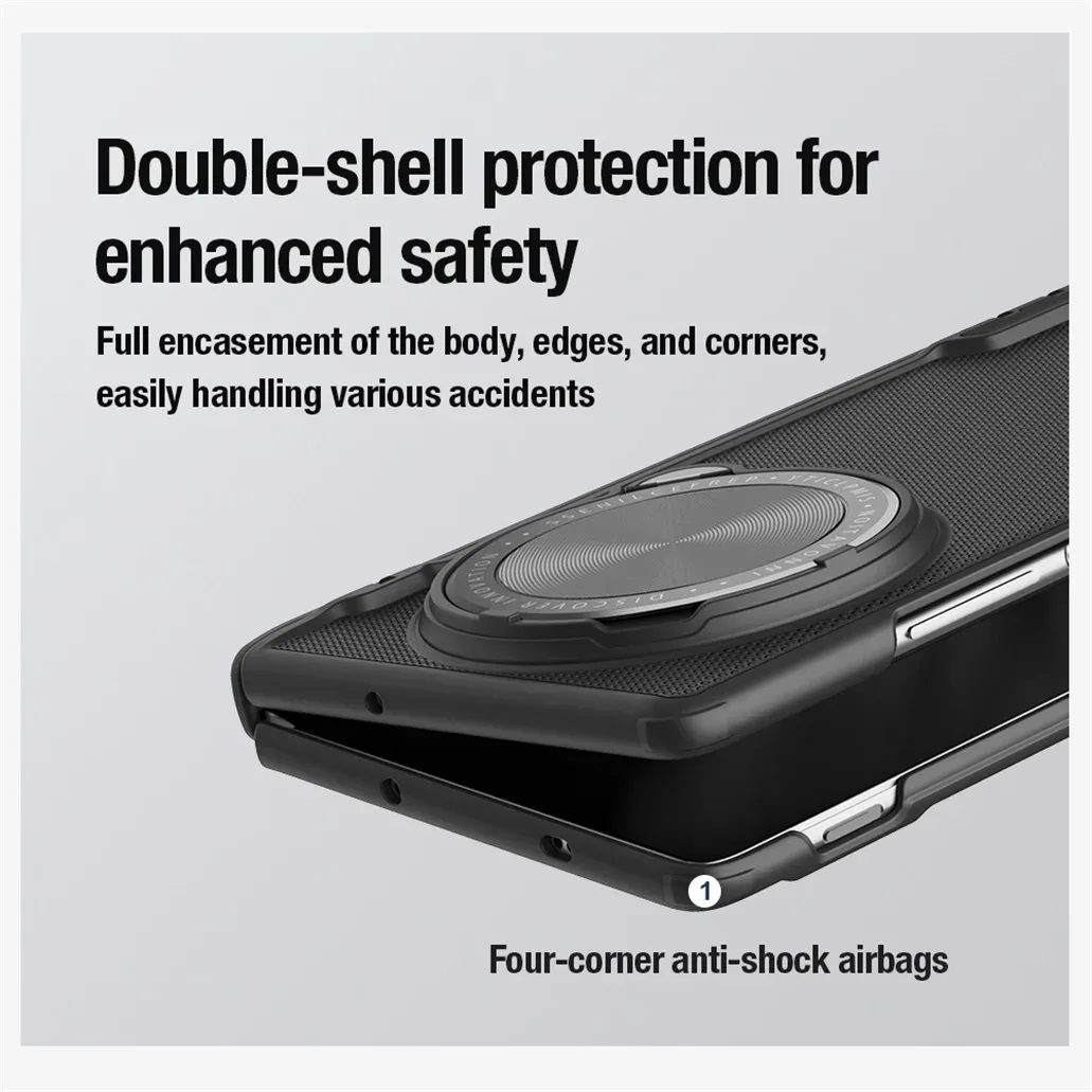 For Vivo X Fold 3 Pro MagSafe Case NILLKIN Frosted Shield Prop Magnetic Case Camera Cover Holder Folding Cover For X Fold3 Pro