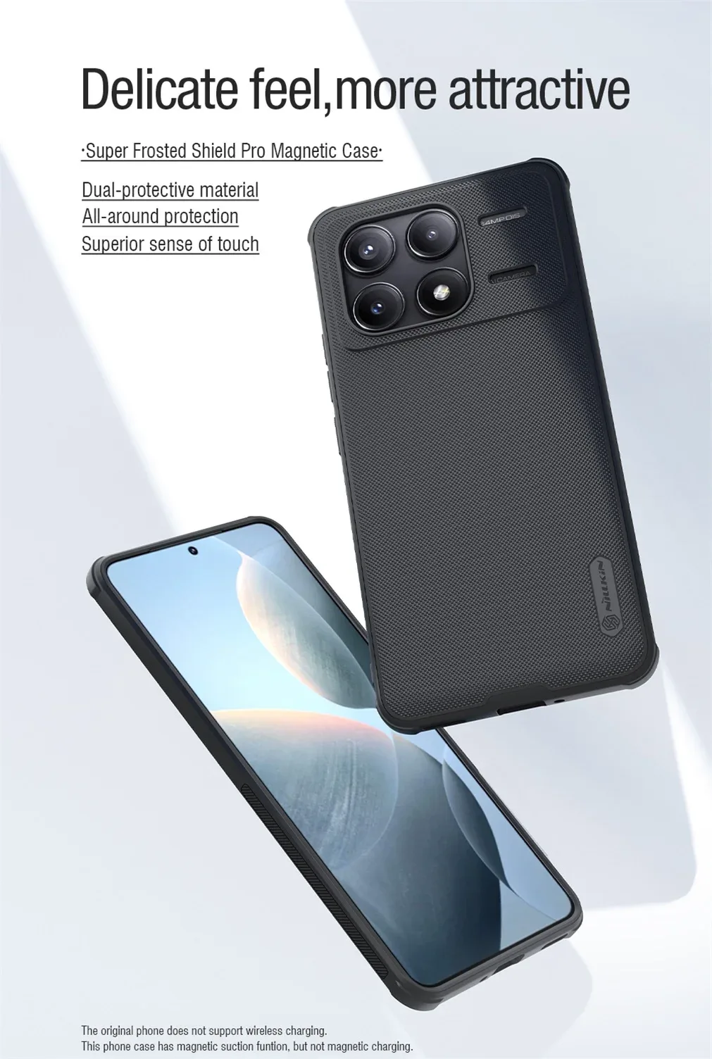 For Xiaomi Poco F6 Pro MagSafe Case Nillkin Frosted Shield Pro Shockproof Magnetic Case TPU Frame PC Back Cover For Poco F6 Pro