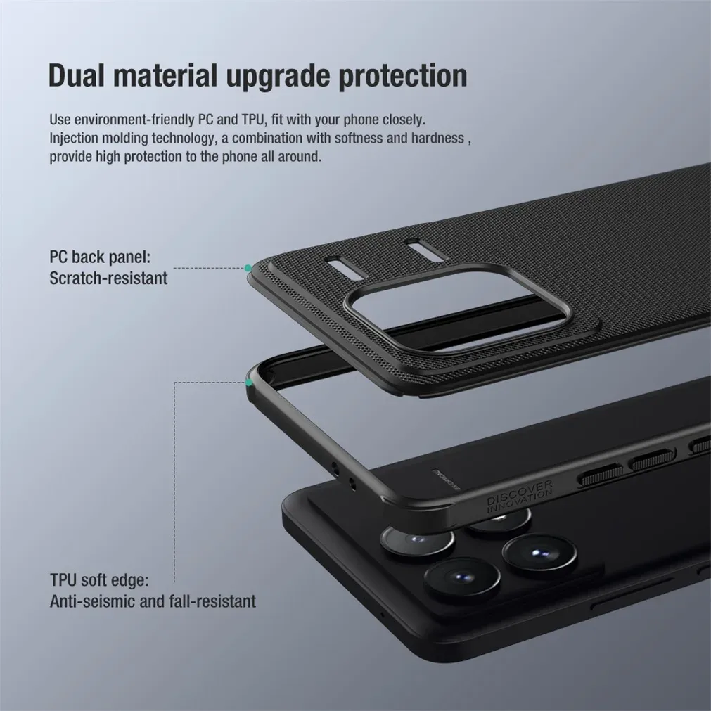 For Xiaomi Poco F6 Pro Case Nillkin Frosted Shield Pro Soft TPU Frame Hard PC Shell Shockproof Back Cover For Xiaomi Poco F6 Pro