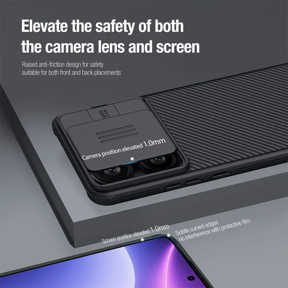 For Xiaomi Poco F6 Case NILLKIN CamShield Pro Case Shockproof Slide Camera Cover Lens Privacy Protection Back Cover For Poco F6