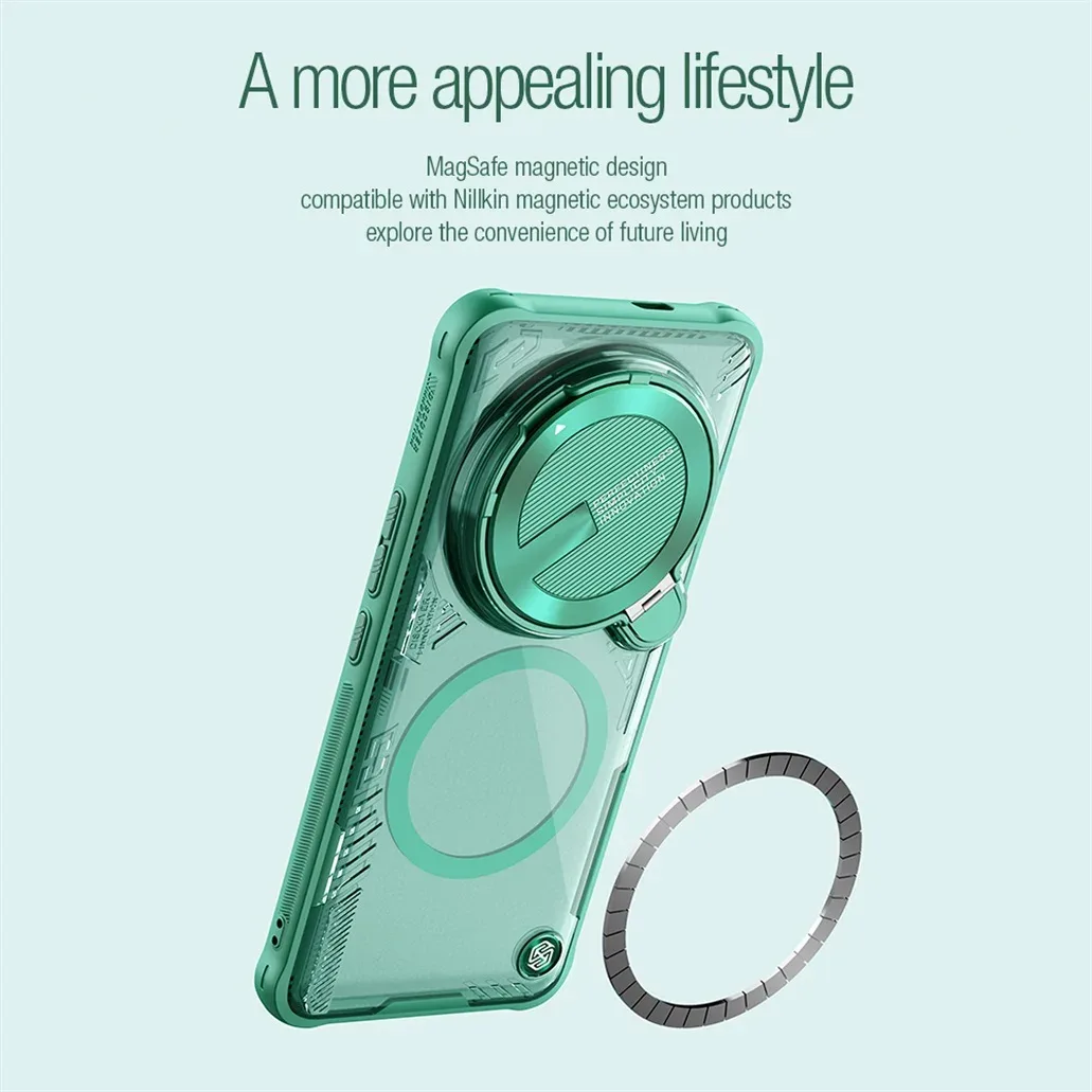 MagSafe Case For Xiaomi 14 Ultra NILLKIN Iceblade Prop Clear Magnetic Case Flip-style Holder Camera Cover For Xiaomi Mi 14 Ultra