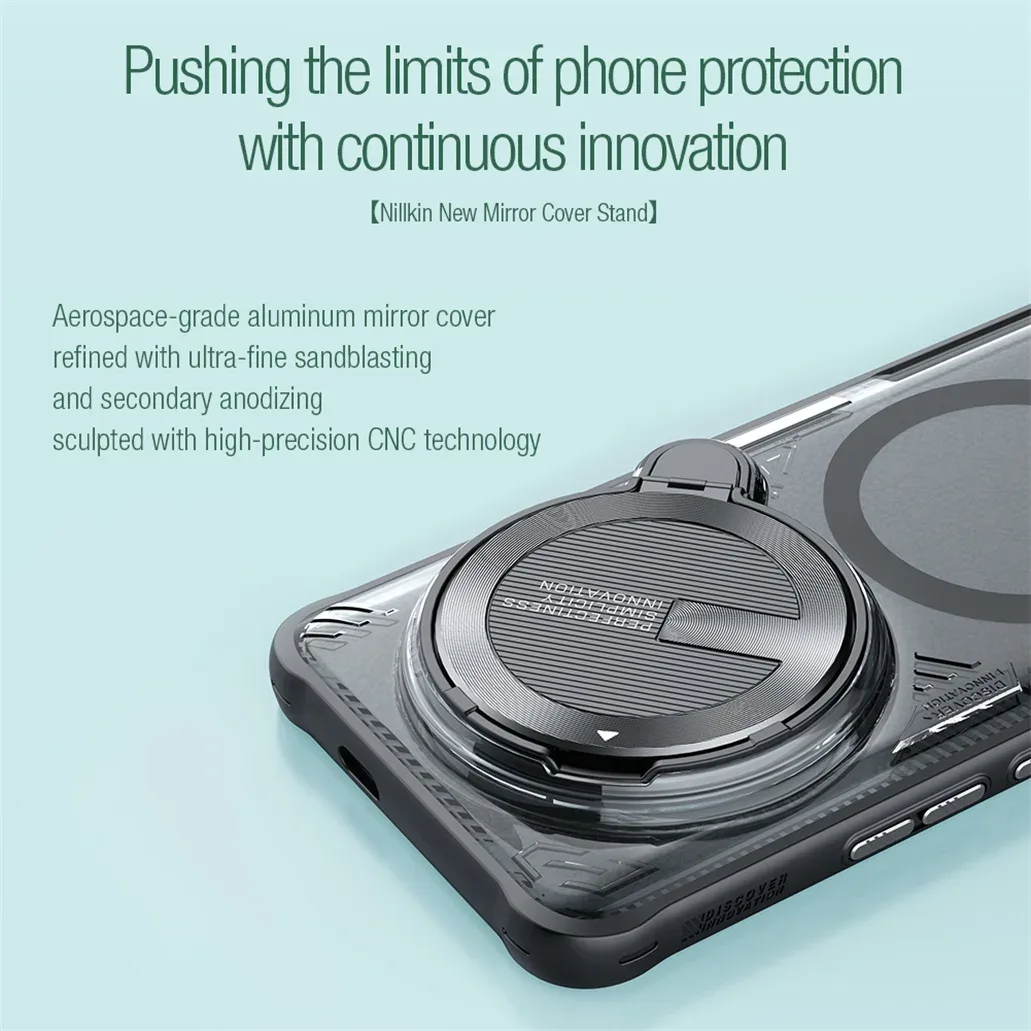MagSafe Case For Xiaomi 14 Ultra NILLKIN Iceblade Prop Clear Magnetic Case Flip-style Holder Camera Cover For Xiaomi Mi 14 Ultra