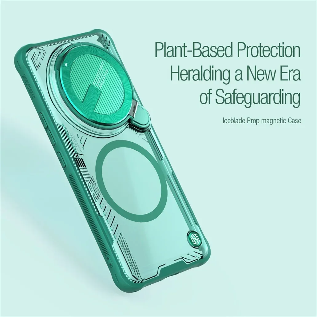 MagSafe Case For Xiaomi 14 Ultra NILLKIN Iceblade Prop Clear Magnetic Case Flip-style Holder Camera Cover For Xiaomi Mi 14 Ultra