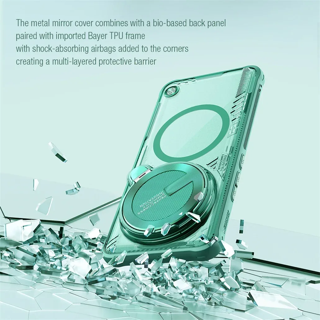 MagSafe Case For Xiaomi 14 Ultra NILLKIN Iceblade Prop Clear Magnetic Case Flip-style Holder Camera Cover For Xiaomi Mi 14 Ultra
