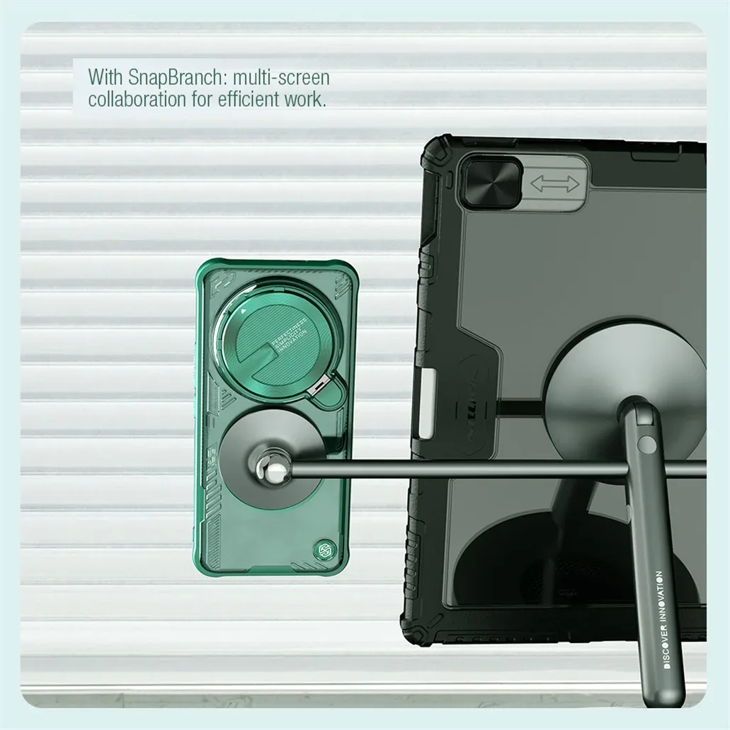 MagSafe Case For Xiaomi 14 Ultra NILLKIN Iceblade Prop Clear Magnetic Case Flip-style Holder Camera Cover For Xiaomi Mi 14 Ultra
