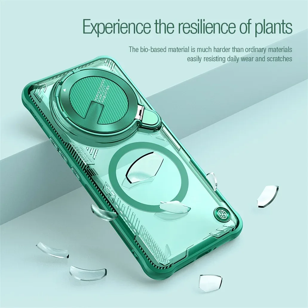 MagSafe Case For Xiaomi 14 Ultra NILLKIN Iceblade Prop Clear Magnetic Case Flip-style Holder Camera Cover For Xiaomi Mi 14 Ultra
