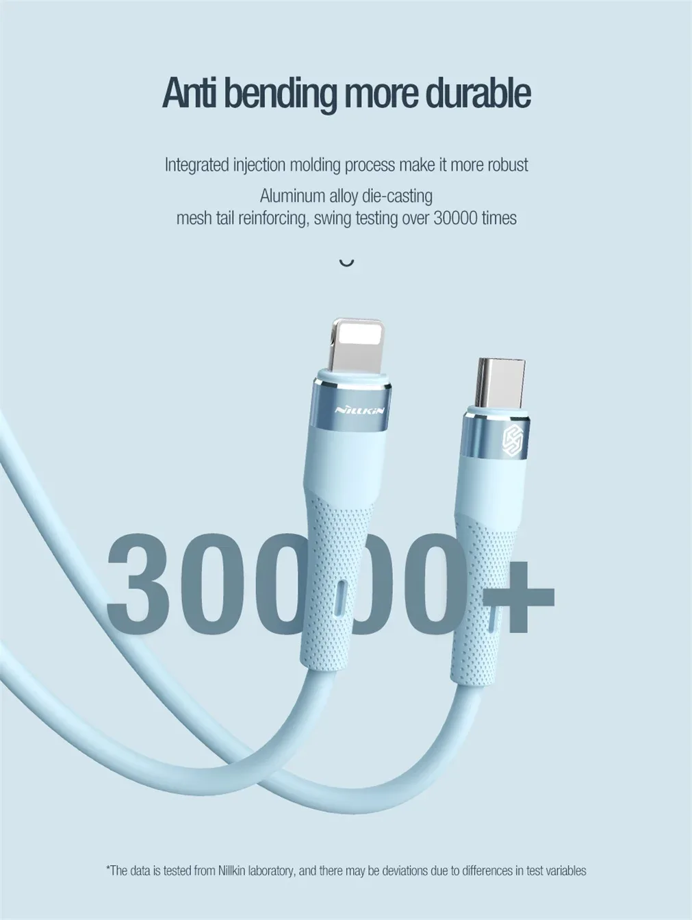 NILLKIN Silicone Cable Type C To Lightning PD 27W Fast Charging Transmission For iPhone 14 13 12 Pro Max 1.2m USB C Data Cable