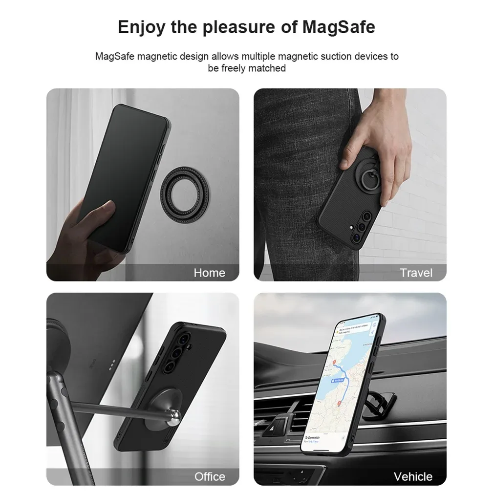 For Samsung Galaxy S24 FE MagSafe Case Nillkin Frosted Shield Pro Magnetic Case Soft TPU Frame Hard PC Cover For Samsung S24FE