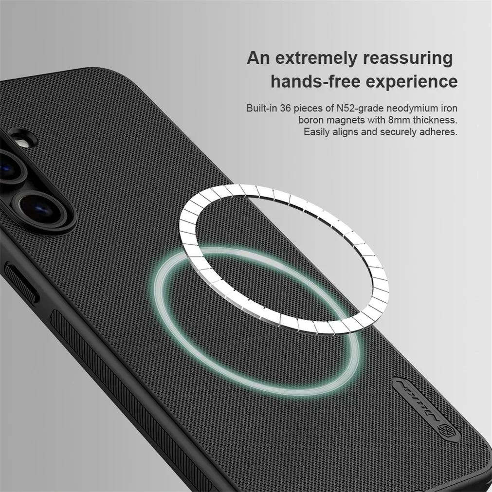 For Samsung Galaxy S24 FE MagSafe Case Nillkin Frosted Shield Pro Magnetic Case Soft TPU Frame Hard PC Cover For Samsung S24FE