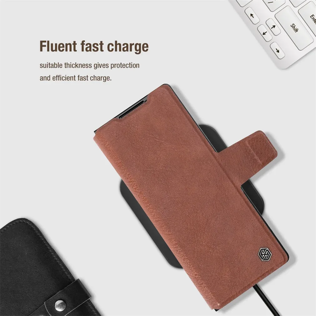 Кожаный чехол-книжка Nillkin Aoge для Samsung Galaxy Z Fold 6 5G с отделением для карт и стилуса