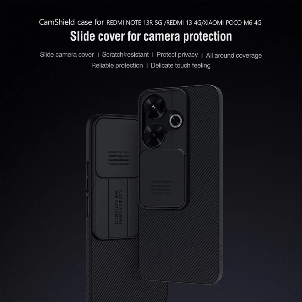 For Xiaomi Redmi 13 4G/ Poco M6 4G Case NILLKIN CamShield Slide Camera Cover Privacy Protection Back Cover For Redmi Note 13R 5G
