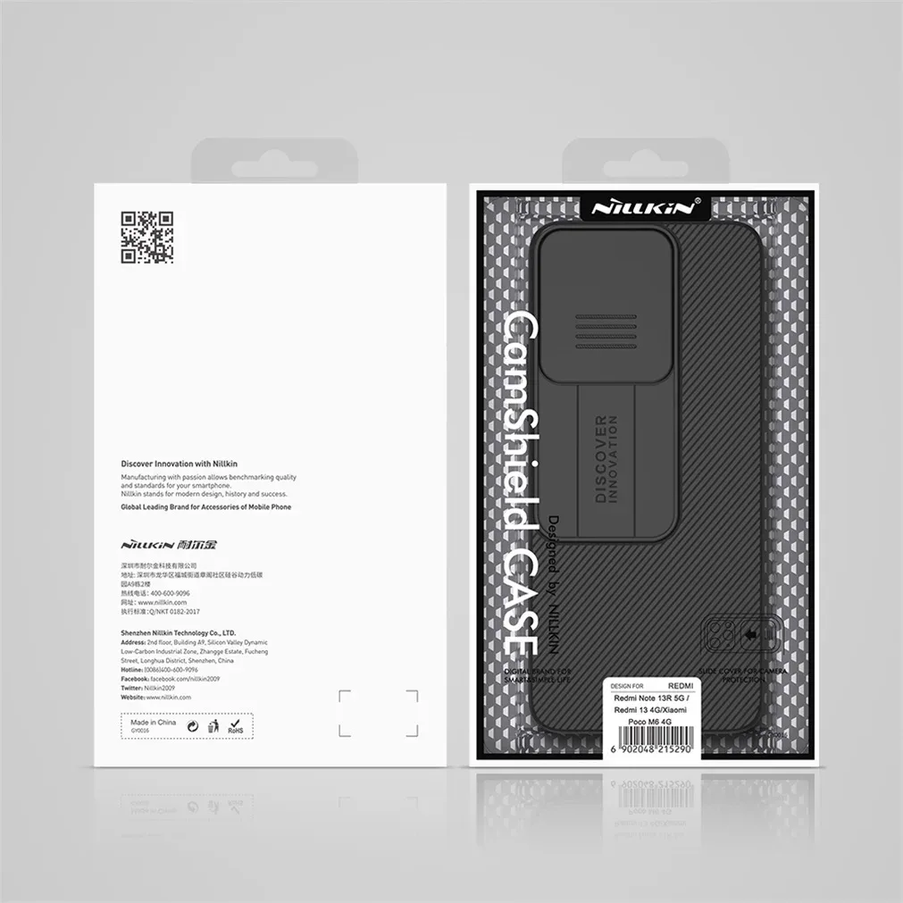 For Xiaomi Redmi 13 4G/ Poco M6 4G Case NILLKIN CamShield Slide Camera Cover Privacy Protection Back Cover For Redmi Note 13R 5G