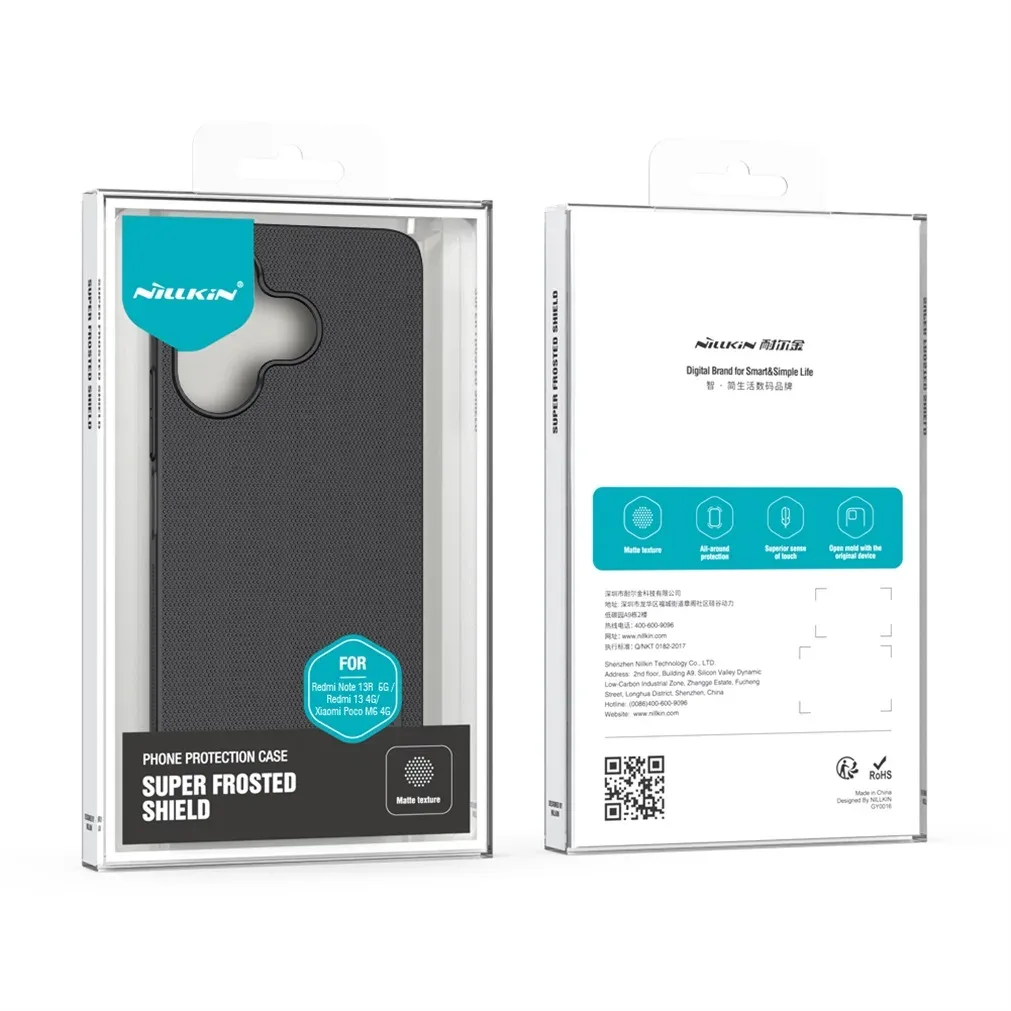 For Xiaomi Redmi 13 4G/ Poco M6 4G Case NILLKIN Super Frosted Shield Case Hard PC Ultra-Thin Back Cover For Redmi Note 13R 5G
