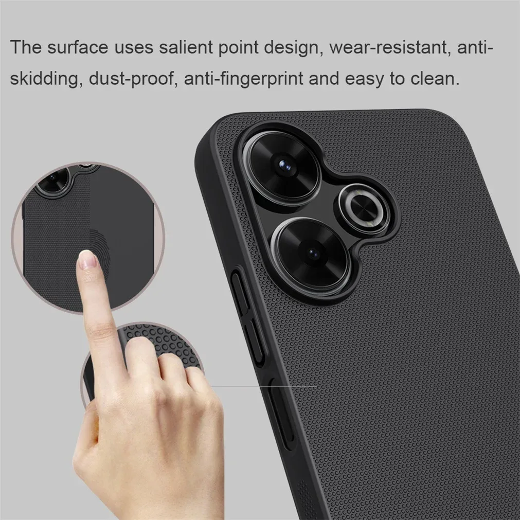 For Xiaomi Redmi 13 4G/ Poco M6 4G Case NILLKIN Super Frosted Shield Case Hard PC Ultra-Thin Back Cover For Redmi Note 13R 5G