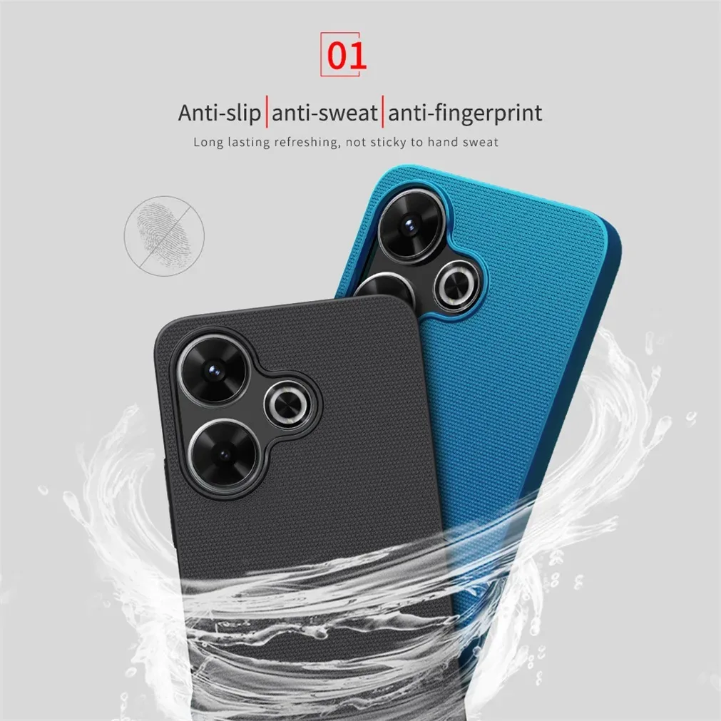 For Xiaomi Redmi 13 4G/ Poco M6 4G Case NILLKIN Super Frosted Shield Case Hard PC Ultra-Thin Back Cover For Redmi Note 13R 5G