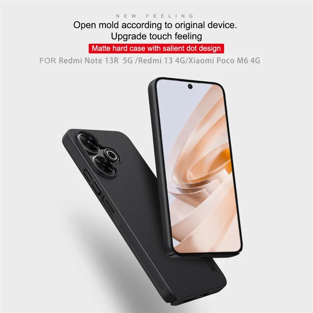 For Xiaomi Redmi 13 4G/ Poco M6 4G Case NILLKIN Super Frosted Shield Case Hard PC Ultra-Thin Back Cover For Redmi Note 13R 5G