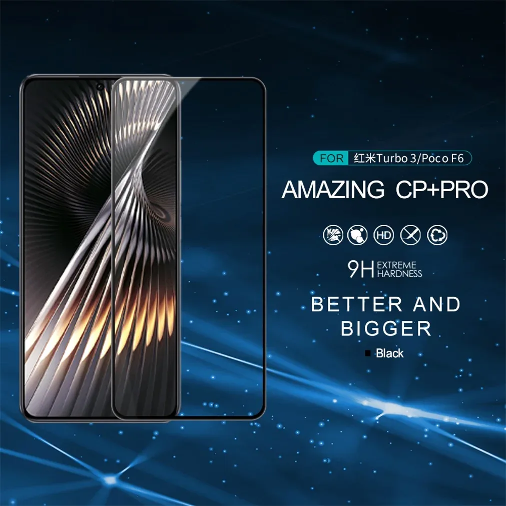 Nillkin For Xiaomi Poco F6 Tempered Glass Amazing CP+PRO Anti-Explosion Full Glue Fully Screen Protector For Xiaomi Redmi Turbo3