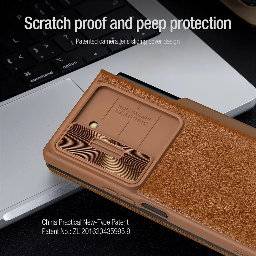 For Samsung Galaxy Z Fold 6 5G Flip Case Nillkin QIN Pro Leather Cover Slide Camera Book Cover For Samsung Z Fold6 With Pen Slot