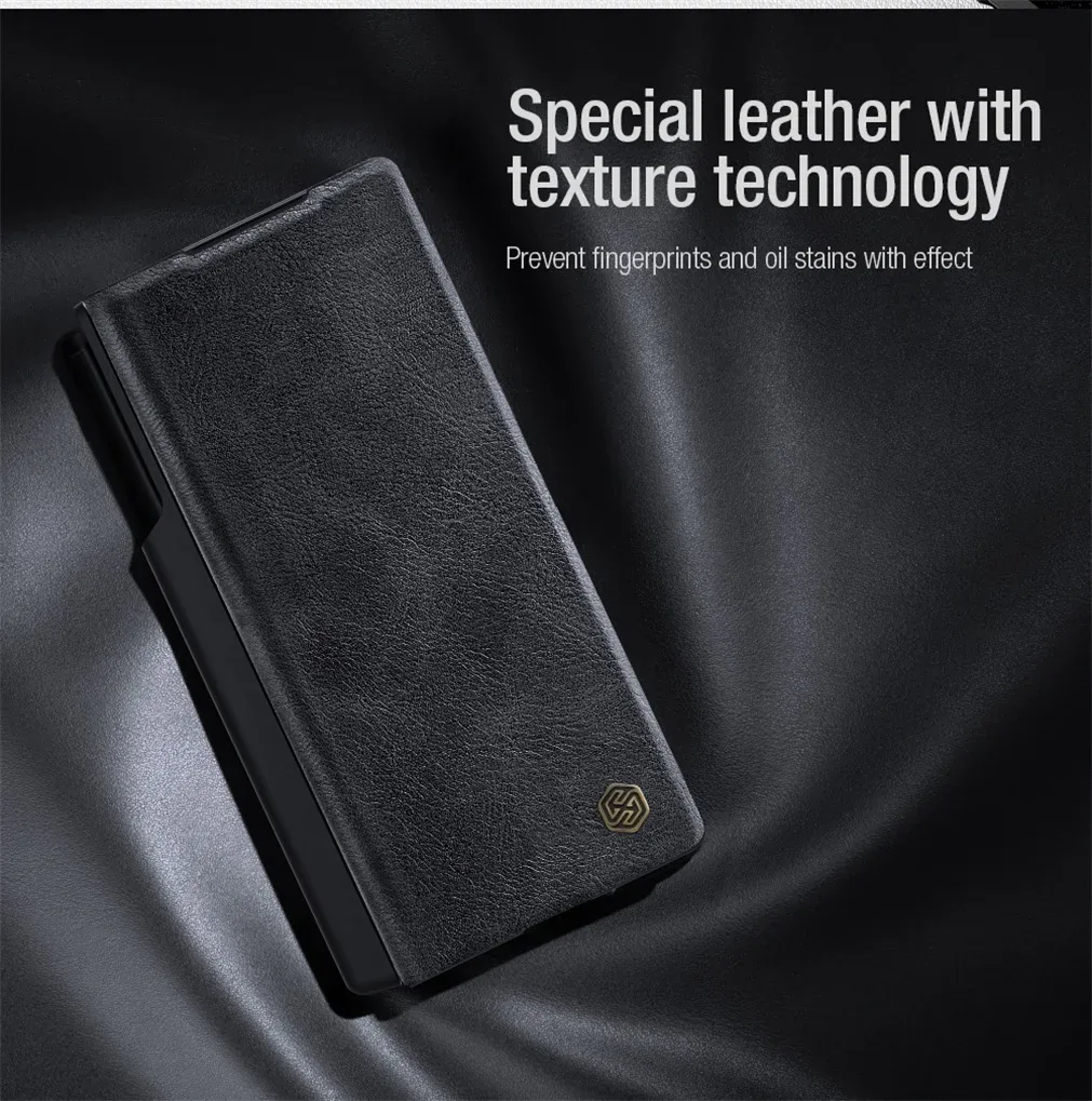 For Samsung Galaxy Z Fold 6 5G Flip Case Nillkin QIN Pro Leather Cover Slide Camera Book Cover For Samsung Z Fold6 With Pen Slot
