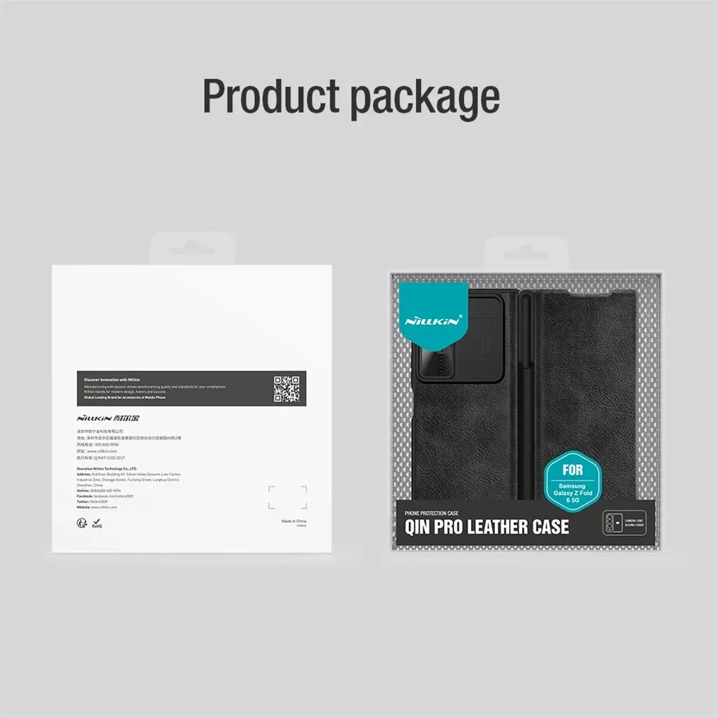 For Samsung Galaxy Z Fold 6 5G Flip Case Nillkin QIN Pro Leather Cover Slide Camera Book Cover For Samsung Z Fold6 With Pen Slot