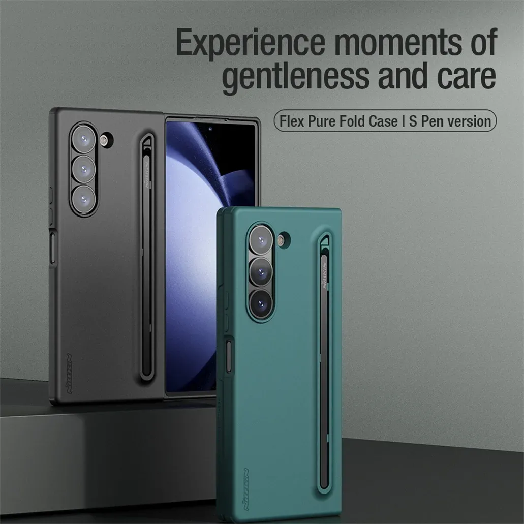 For Samsung Galaxy Z Fold 6 5G Case With S Pen NILLKIN Flex Pure Fold Case Soft liquid Silicone Back Cover For Samsung Z Fold6