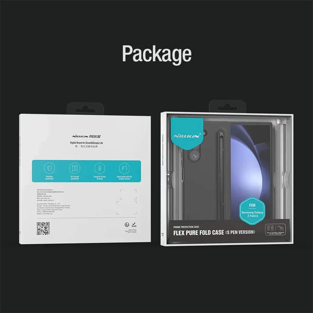 For Samsung Galaxy Z Fold 6 5G Case With S Pen NILLKIN Flex Pure Fold Case Soft liquid Silicone Back Cover For Samsung Z Fold6