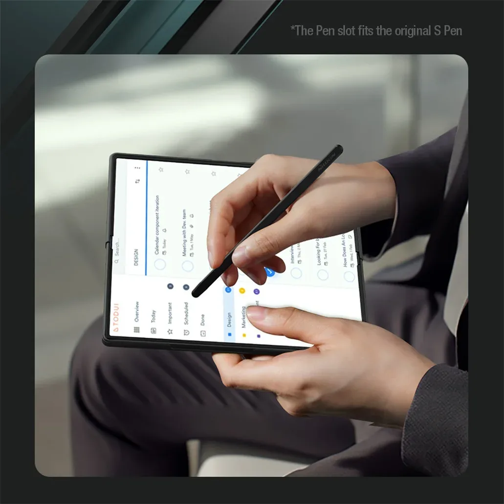 For Samsung Galaxy Z Fold 6 5G Case With S Pen NILLKIN Flex Pure Fold Case Soft liquid Silicone Back Cover For Samsung Z Fold6