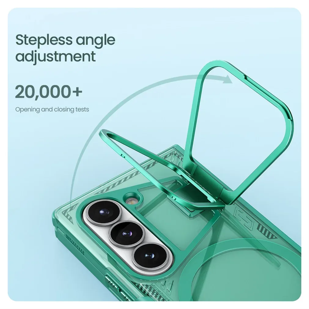 For Samsung Galaxy Z Fold 6 5G MagSafe Transparent Case NILLKIN Iceblade Fold Clear Magnetic Case For Z Fold6 With Metal Stand