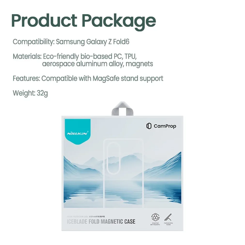 For Samsung Galaxy Z Fold 6 5G MagSafe Transparent Case NILLKIN Iceblade Fold Clear Magnetic Case For Z Fold6 With Metal Stand