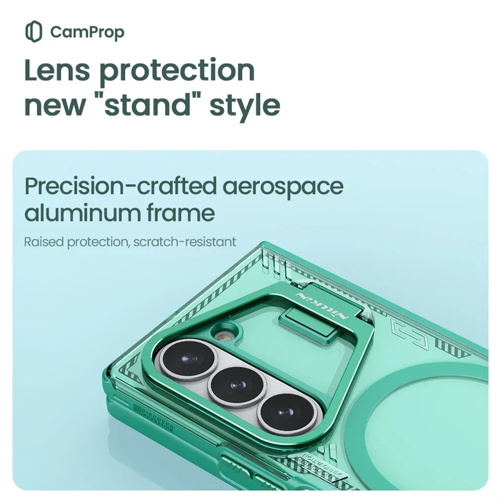 For Samsung Galaxy Z Fold 6 5G MagSafe Transparent Case NILLKIN Iceblade Fold Clear Magnetic Case For Z Fold6 With Metal Stand