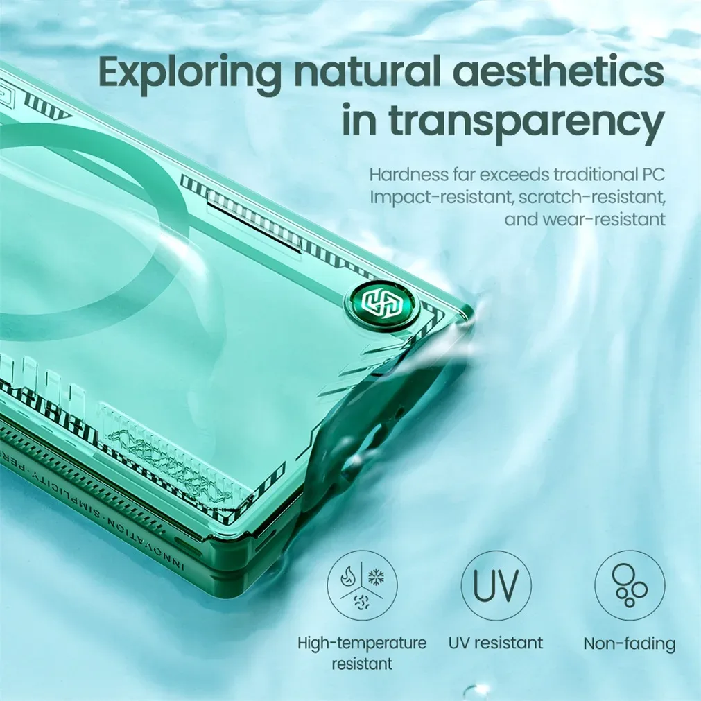 For Samsung Galaxy Z Fold 6 5G MagSafe Transparent Case NILLKIN Iceblade Fold Clear Magnetic Case For Z Fold6 With Metal Stand