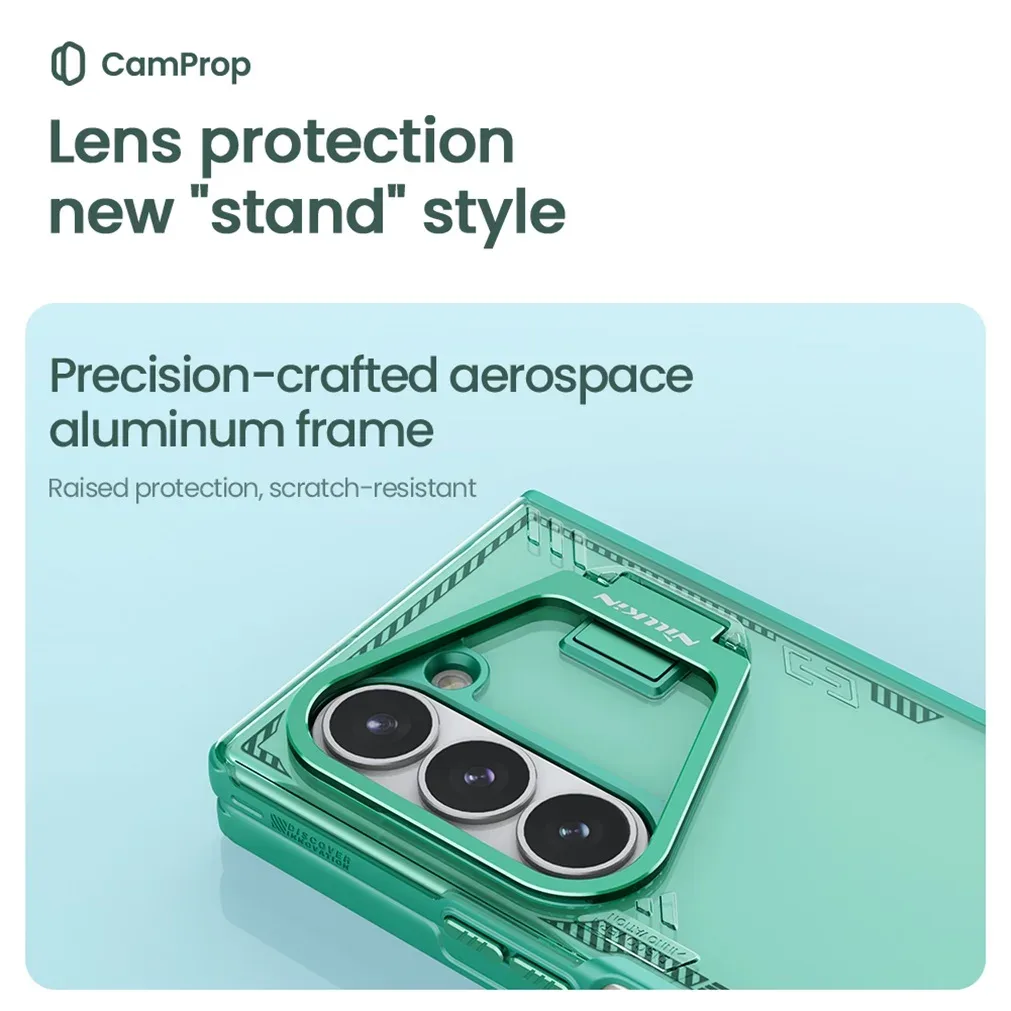 Transparent Case For Samsung Galaxy Z Fold 6 5G NILLKIN Iceblade Fold Eco-friendly Materials For Z Fold6 Cover With Metal Stand