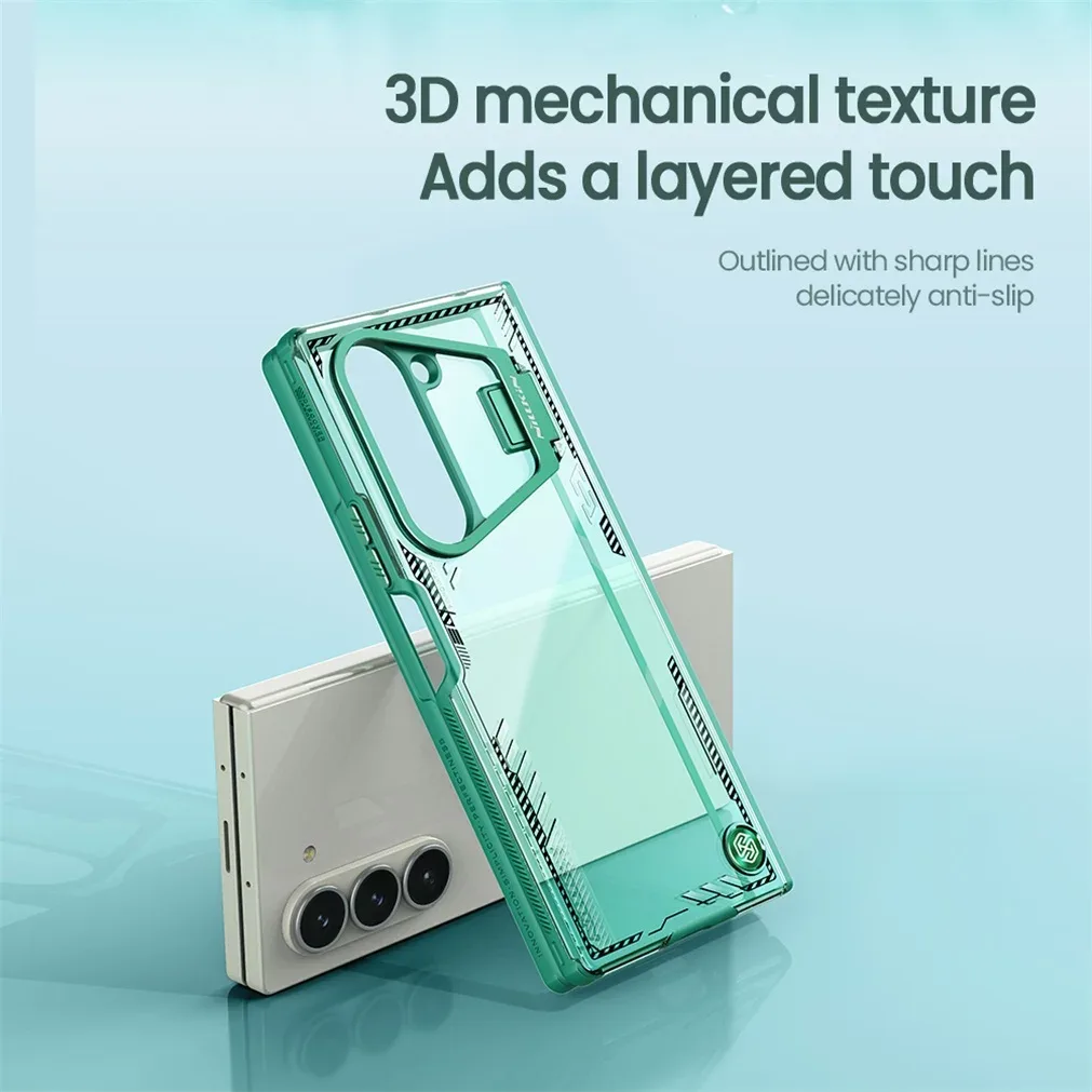 Transparent Case For Samsung Galaxy Z Fold 6 5G NILLKIN Iceblade Fold Eco-friendly Materials For Z Fold6 Cover With Metal Stand